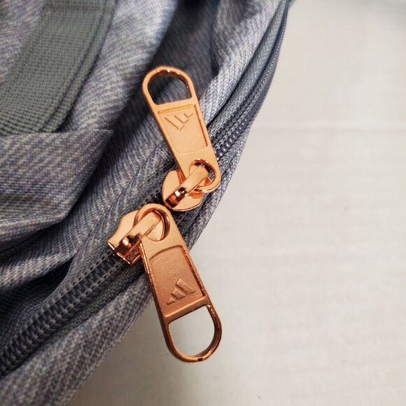 Adidas Backpack Gray with Rose Gold Logo School Laptop‎ Bag NWT - Picture 8 of 11